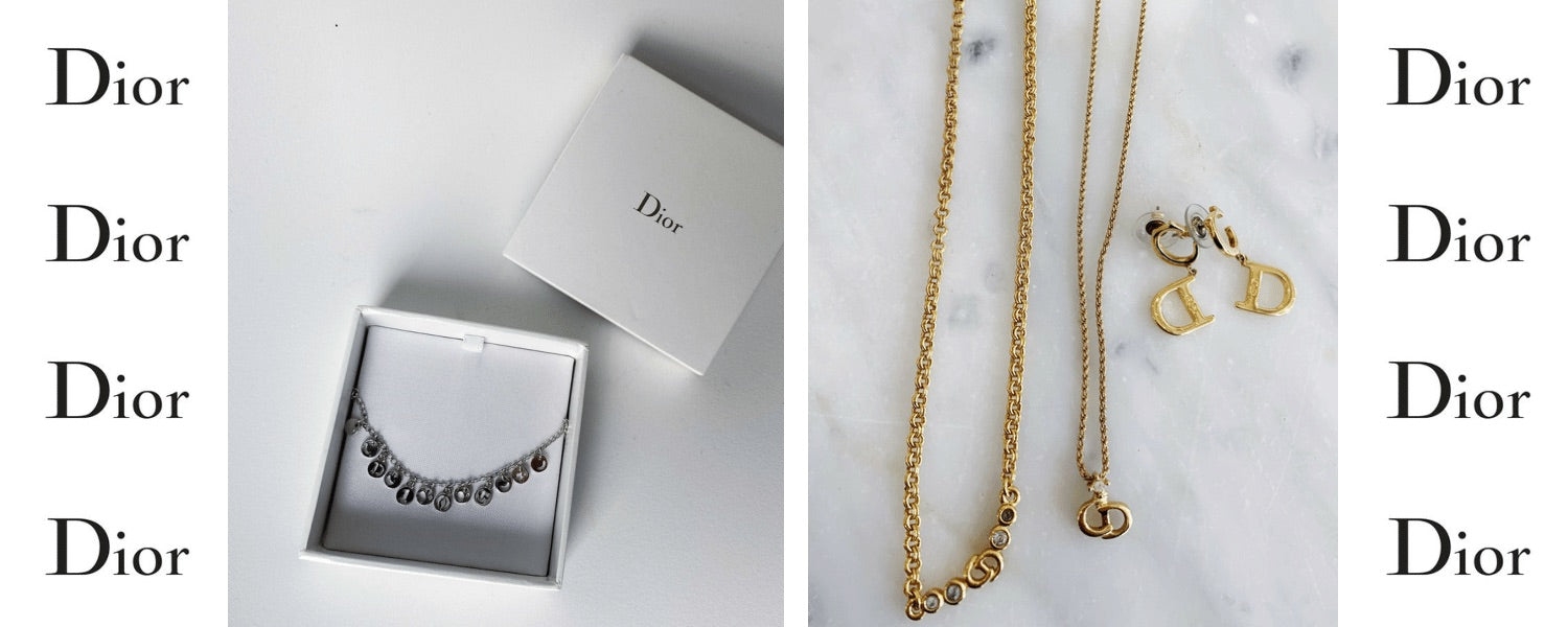 Dior jewelry, Dior necklaces, Dior earrings - gold and silver