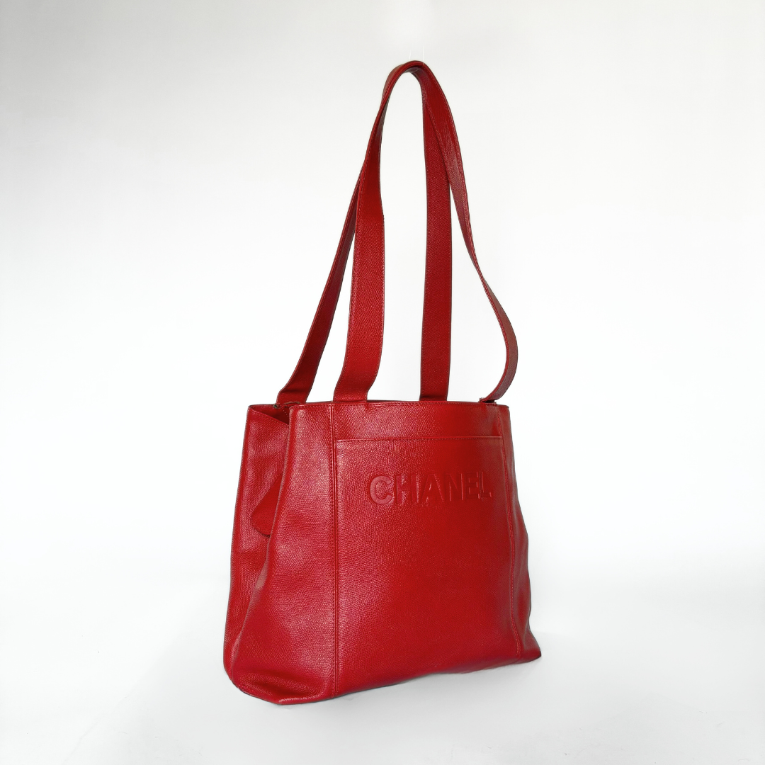 Chanel Chanel Big Shopper Red Leather - Shoulder bags - Etoile Luxury Vintage