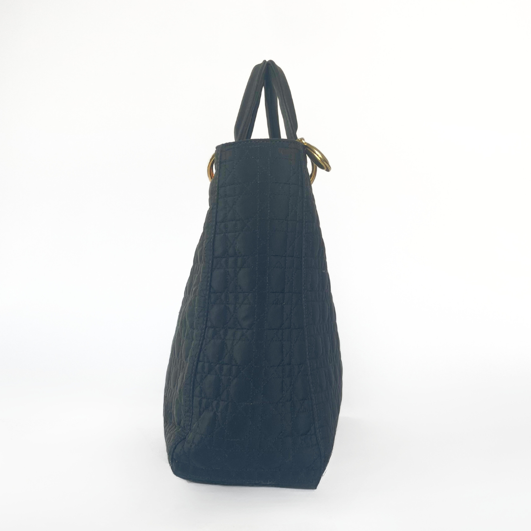 Dior Dior Lady Dior GM Cannage Microfiber - Handbags - Etoile Luxury Vintage