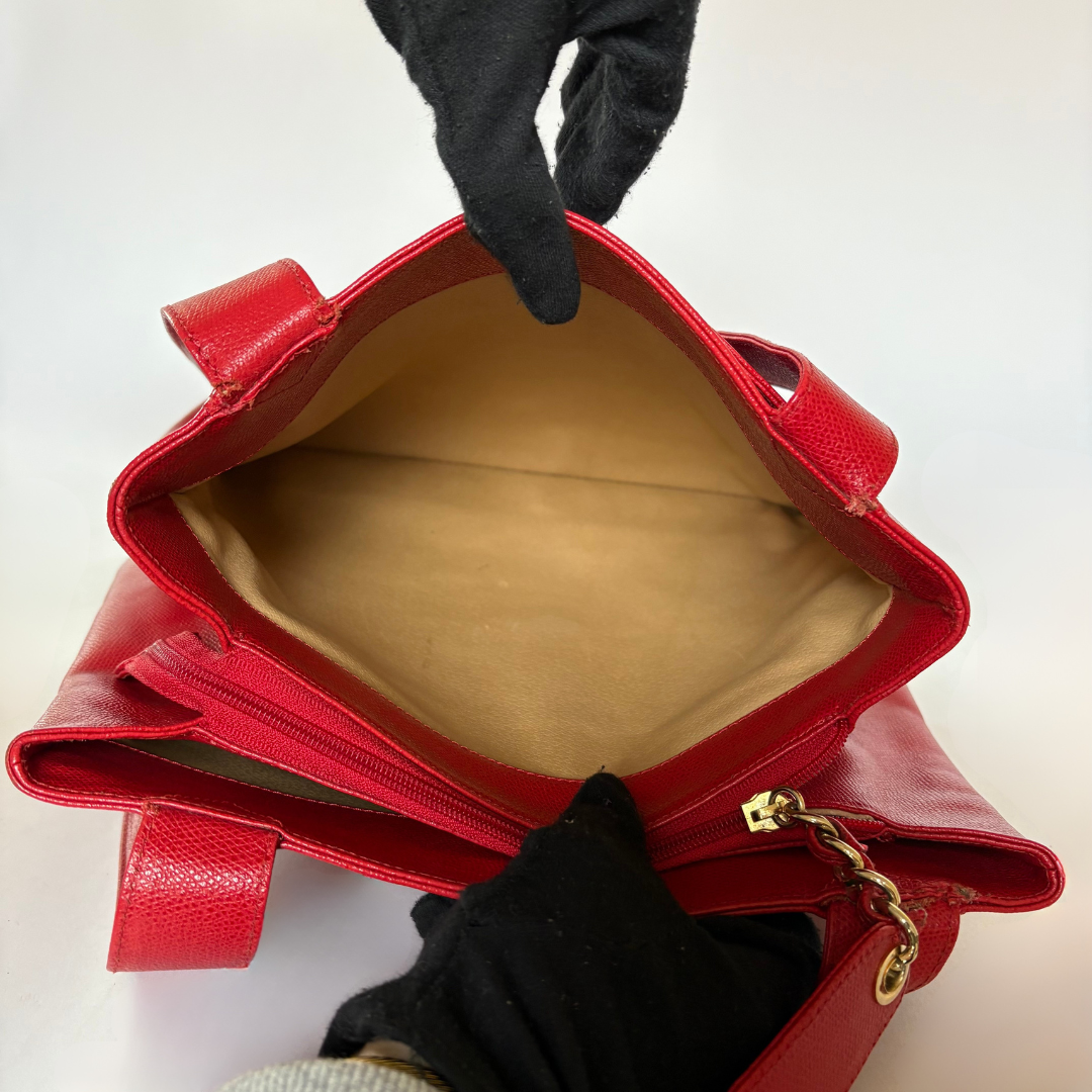 Chanel Chanel Big Shopper Red Leather - Shoulder bags - Etoile Luxury Vintage