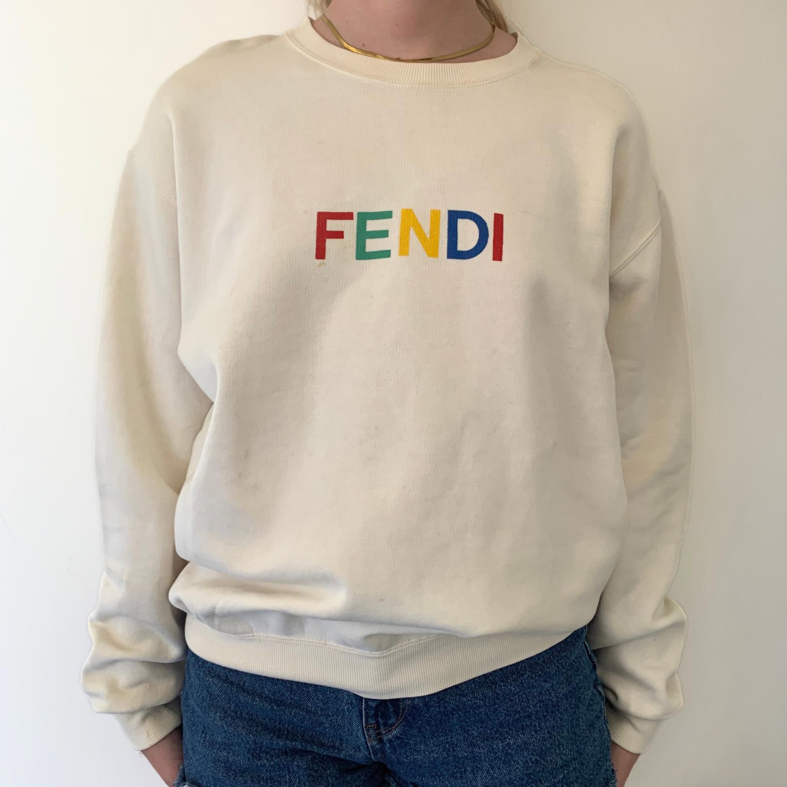 Fendi LS: Fendi Sweater Multicolor Cotton - Clothing - Etoile Luxury Vintage