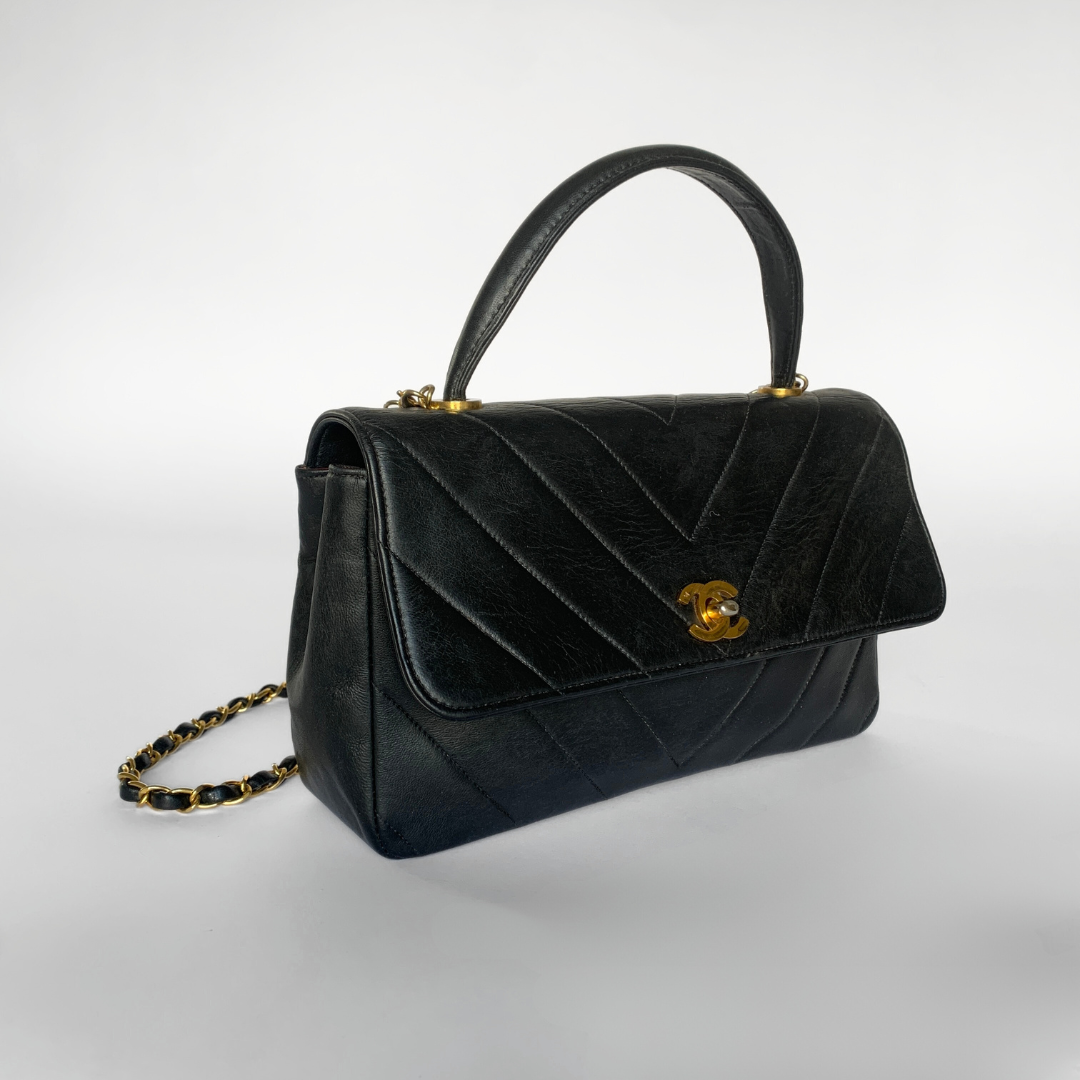 Chanel LS: Chanel Coco Top Handle Bag Chevron Lambskin Leather - Crossbody bags - Etoile Luxury Vintage
