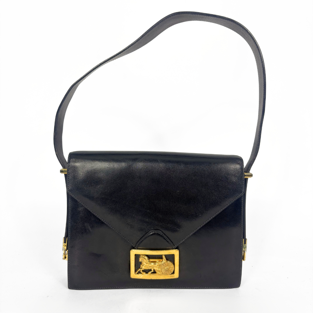 Celine Black leather shoulder bag