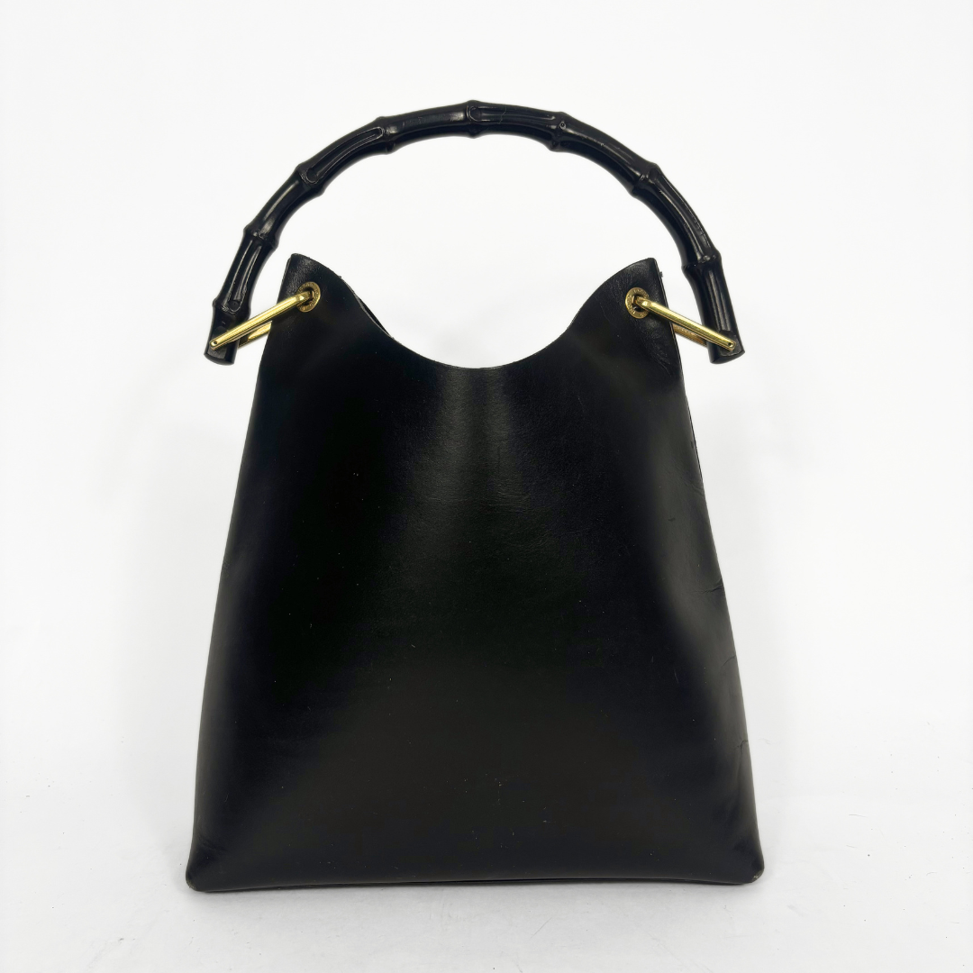 Gucci Leather Black Bamboo