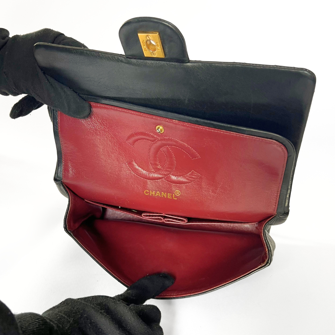 Chanel Chanel Classic Flap Bag Small Lambskin Leather - Shoulder bags - Etoile Luxury Vintage