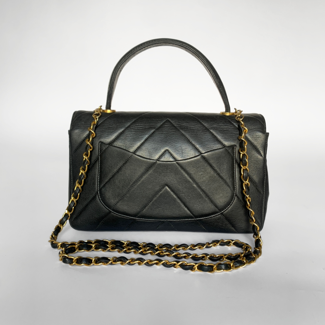 Chanel LS: Chanel Coco Top Handle Bag Chevron Lambskin Leather - Crossbody bags - Etoile Luxury Vintage