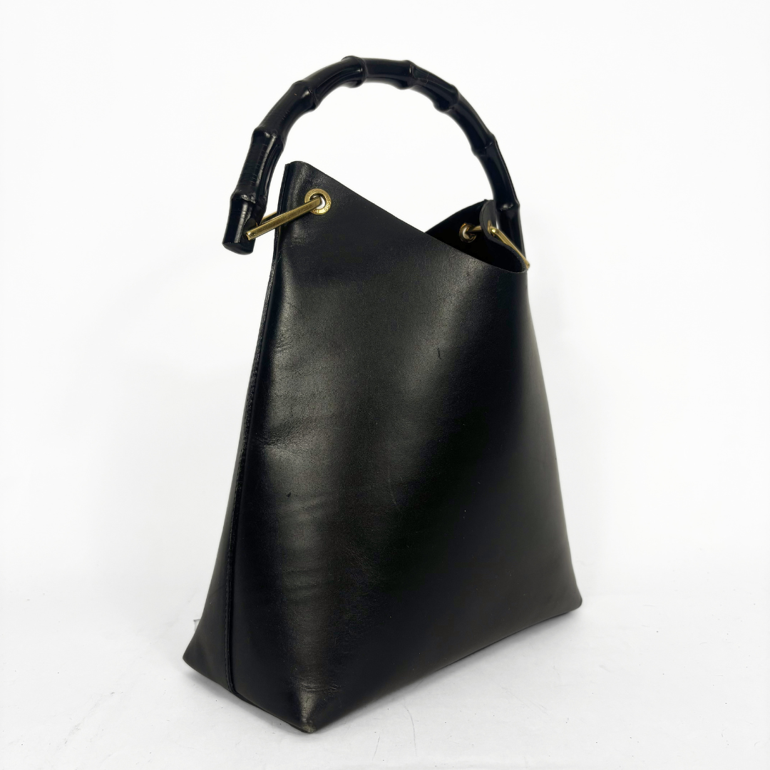 Gucci Leather Black Bamboo