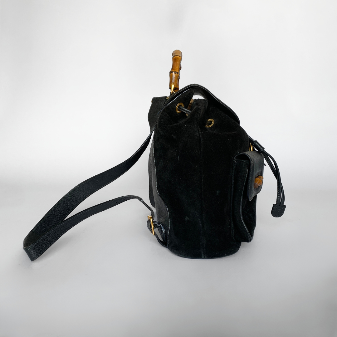 Gucci Gucci Bamboo Backpack Large Suede Leather - Backpacks - Etoile Luxury Vintage