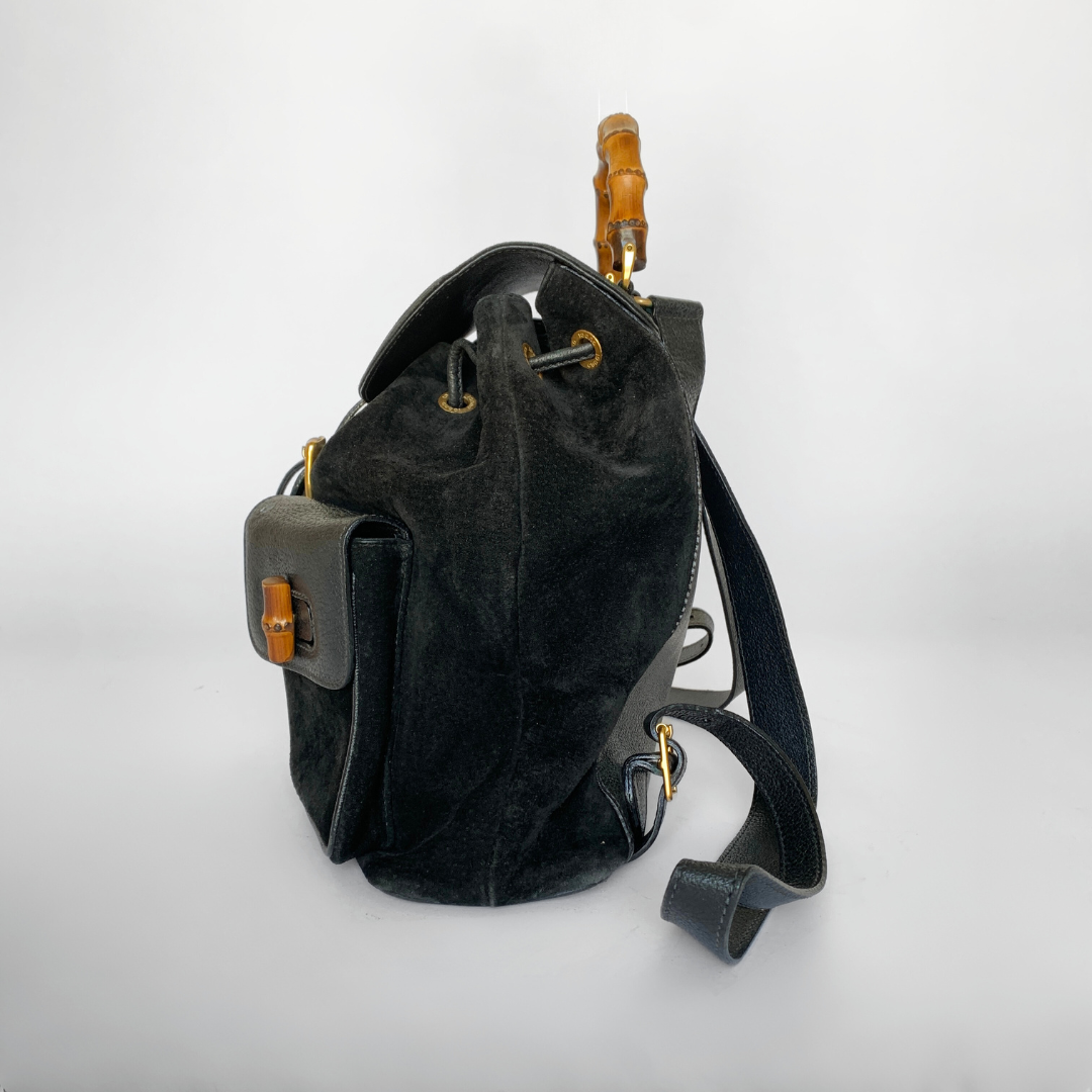 Gucci Gucci Bamboo Backpack Large Suede Leather - Backpacks - Etoile Luxury Vintage