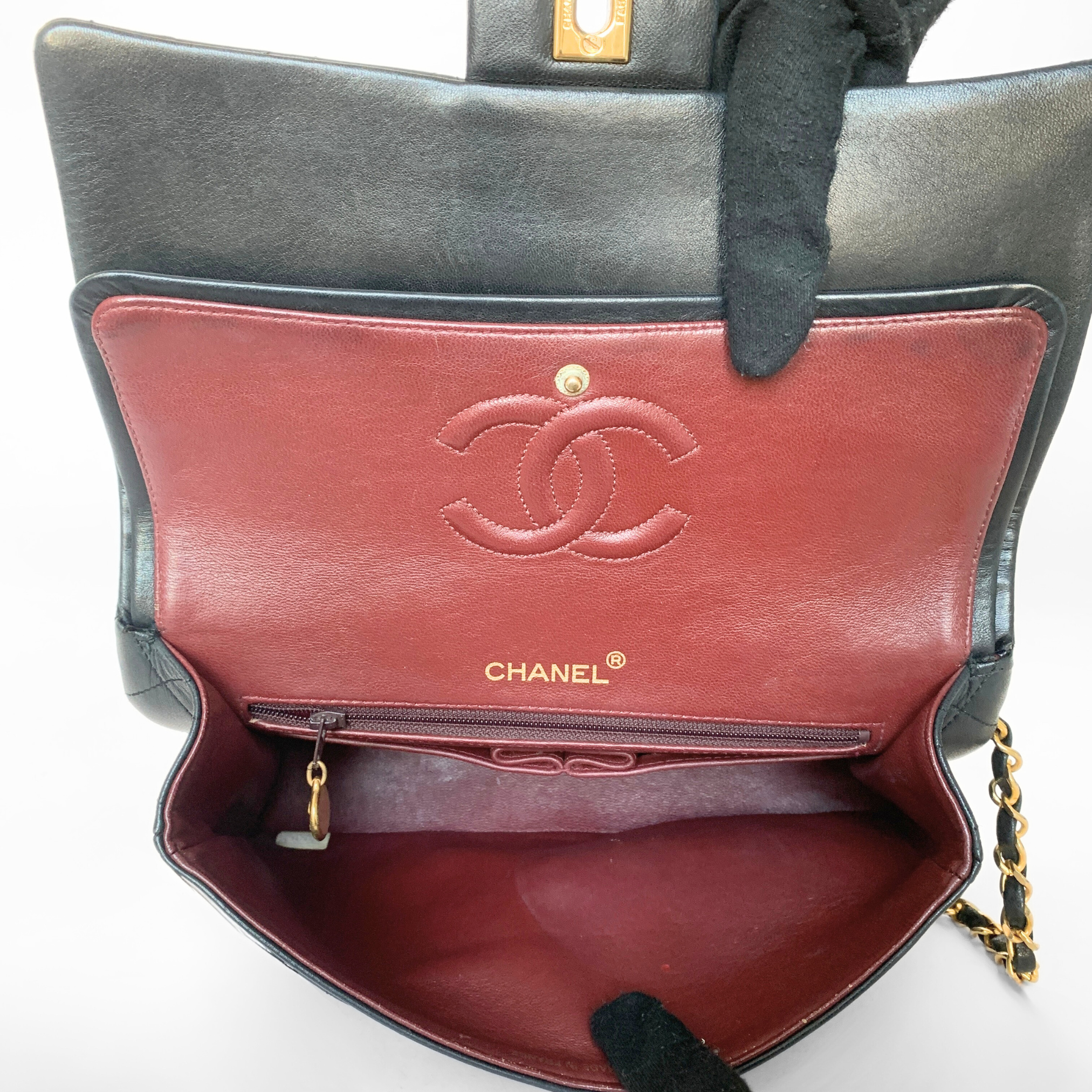 Chanel Chanel Classic Flap Bag Medium Tall Lambskin Leather - Shoulder bags - Etoile Luxury Vintage