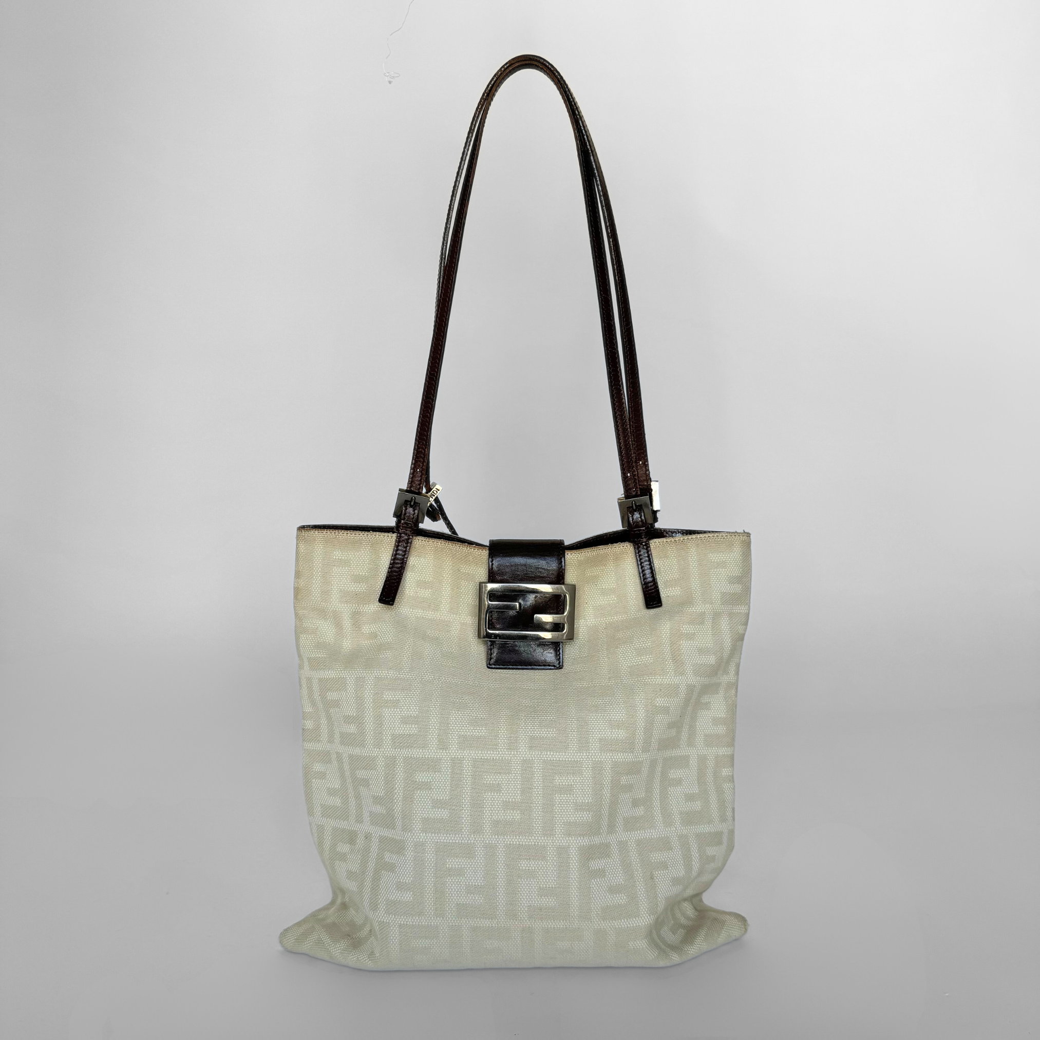 Fendi Fendi Zucca Beige Cloth - Shoulder bags - Etoile Luxury Vintage