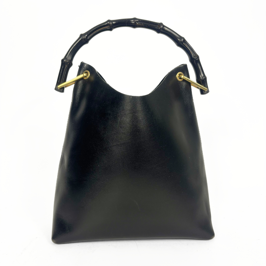 Gucci Leather Black Bamboo