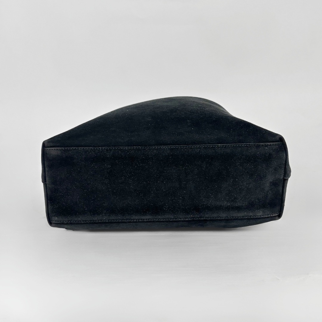 Gucci Suede Leather Bamboo Shoulderbag