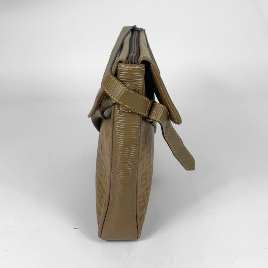 Tan tactical pouch on a white background