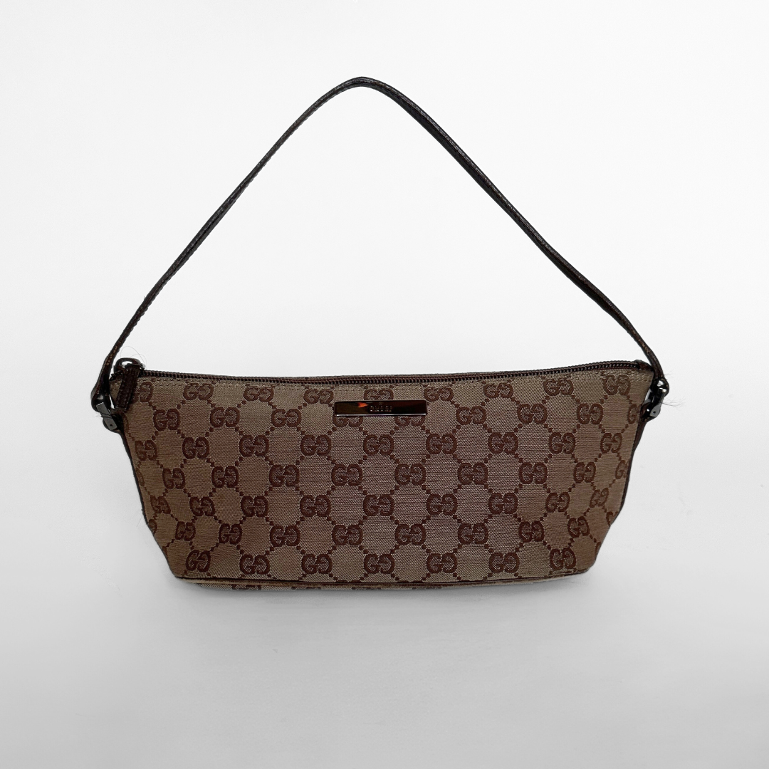 Gucci LS: Gucci Boat Pochette Monogram Canvas - Handbags - Etoile Luxury Vintage