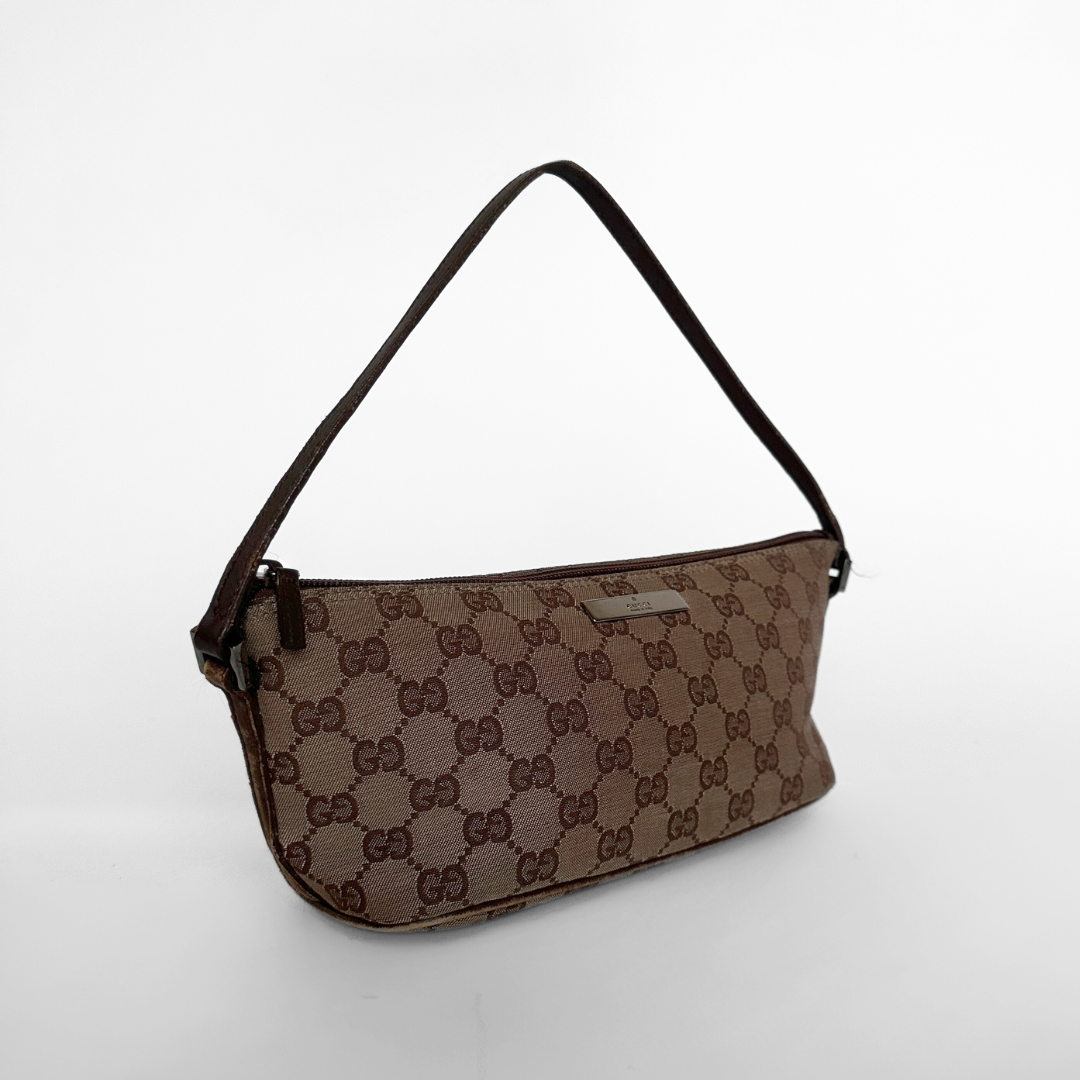 Gucci LS: Gucci Boat Pochette Monogram Canvas - Handbags - Etoile Luxury Vintage