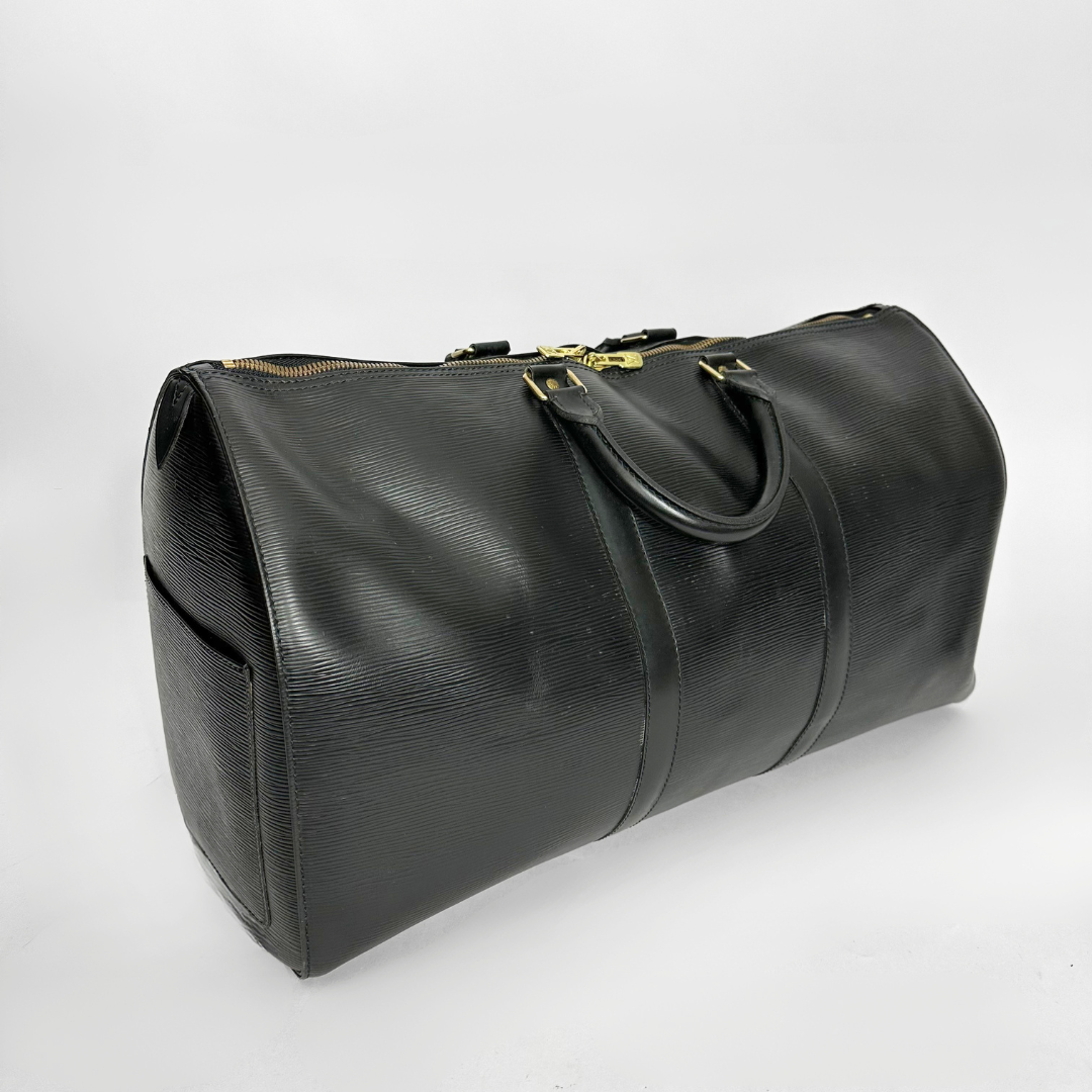 Louis Vuitton Epi black 50 Keepall lateral view