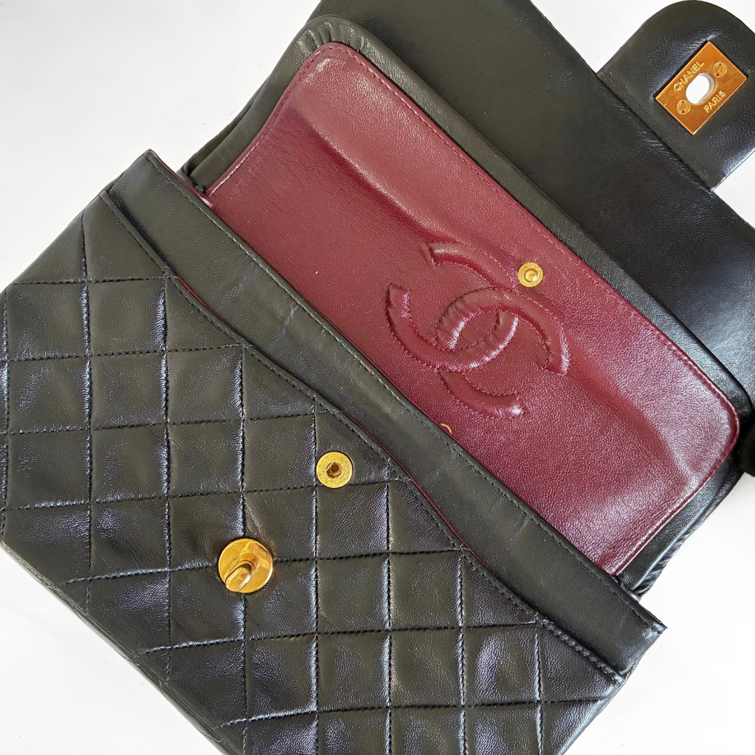 Chanel Chanel Classic Flap Bag Small Lambskin Leather - Shoulder bags - Etoile Luxury Vintage