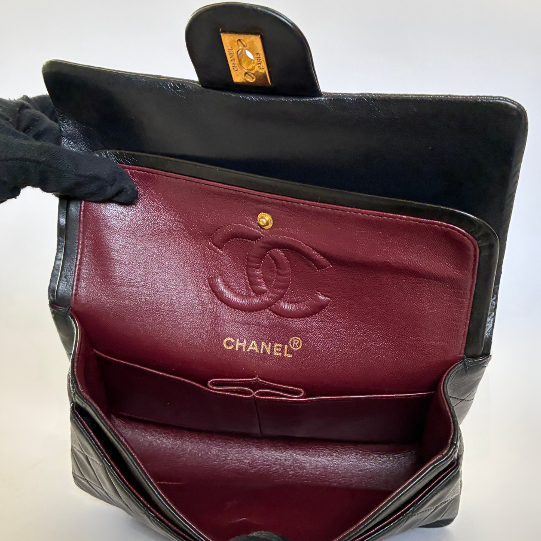 Chanel Chanel Classic Flap Bag Small Lambskin Leather - Shoulder bags - Etoile Luxury Vintage