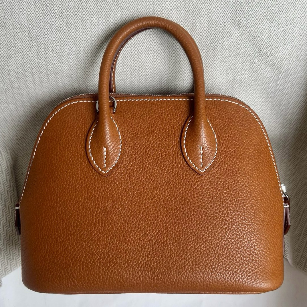 Hermes Bolide 1923 Mini Handmade Bag in Gold Barenia Faubourg Calfskin