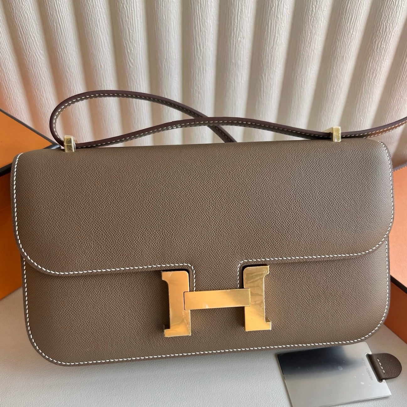Hermes Constance Elan 23 Handmade Bag in Etoupe Epsom Calfskin