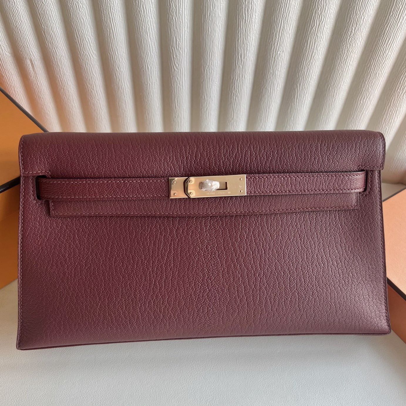 Hermes Kelly Elan Handmade Bag in Rouge H Chevre Mysore Leather